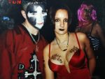 A young blue-haired Keezie annoys a juggalette